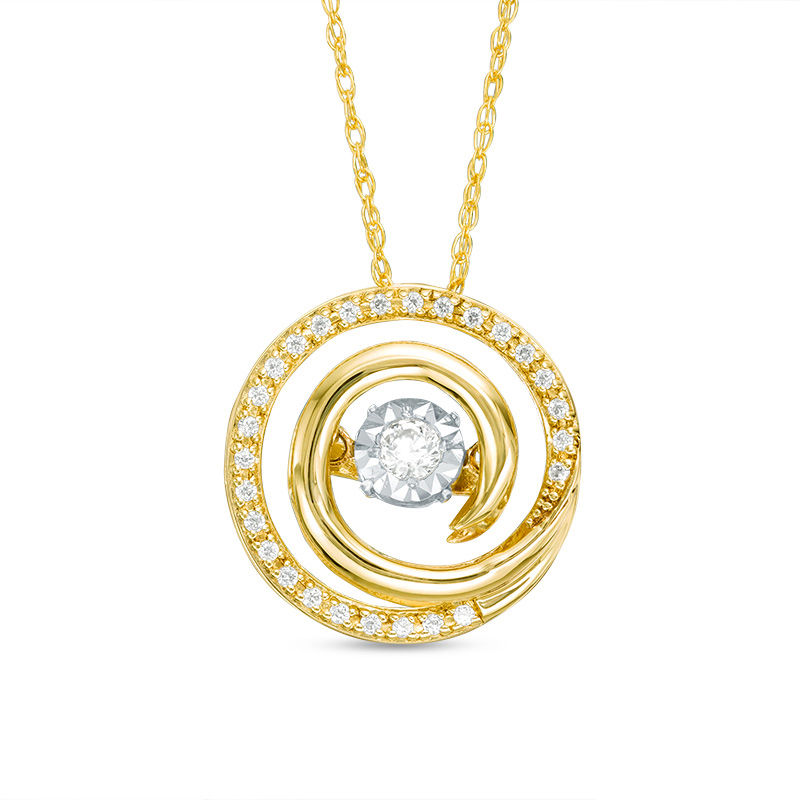 Unstoppable Love™ 0.13 CT. T.W. Diamond Swirl Frame Pendant in 10K Gold|Peoples Jewellers