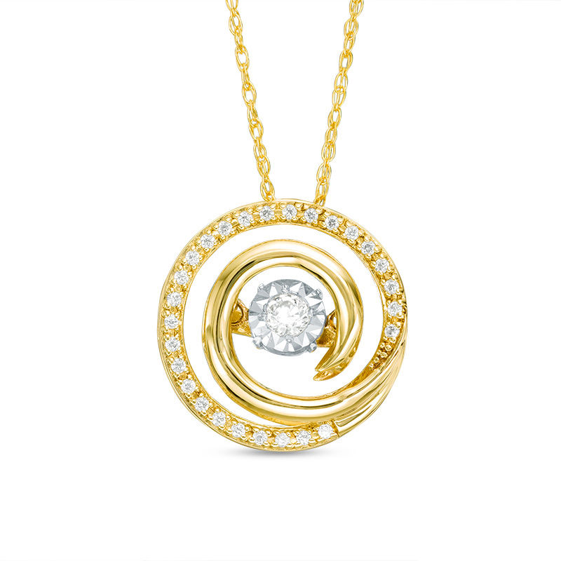 Unstoppable Love™ 0.13 CT. T.W. Diamond Swirl Frame Pendant in 10K Gold