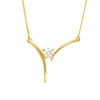 Thumbnail Image 0 of 0.25 CT. Certified Canadian Diamond Solitaire Bypass Necklace in 14K Gold (I/I2)