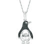 Unstoppable Love™ 0.07 CT. T.W. Enhanced Black and White Diamond Penguin Pendant in Sterling Silver