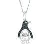 Thumbnail Image 0 of Unstoppable Love™ 0.07 CT. T.W. Enhanced Black and White Diamond Penguin Pendant in Sterling Silver