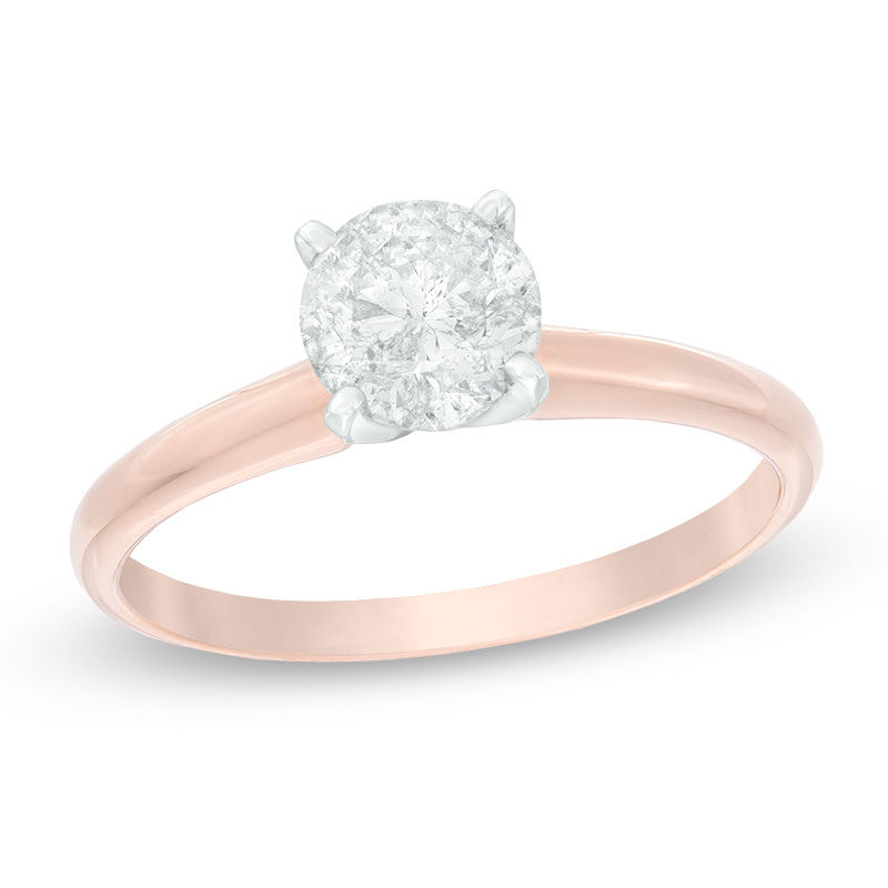 1.00 CT. Certified Diamond Solitaire Engagement Ring in 14K Rose Gold (J/I3)