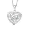 Thumbnail Image 0 of Unstoppable Love™ 0.33 CT. T.W. Baguette and Round Diamond Heart Pendant in 10K White Gold