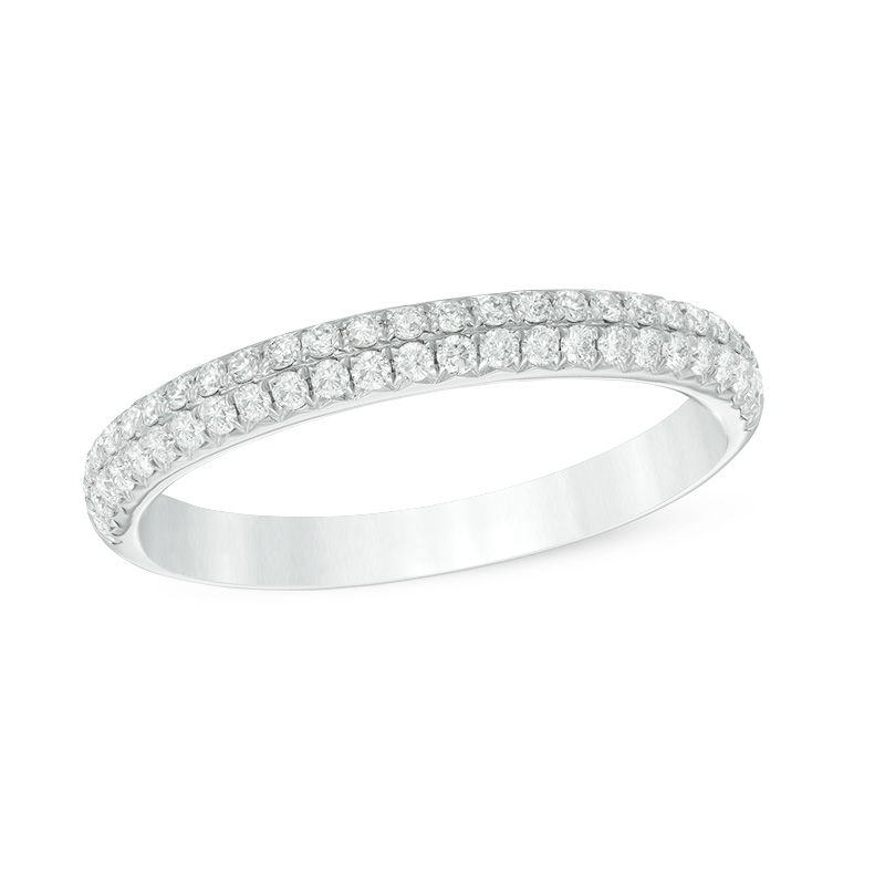 0.30 CT. T.W. Diamond Double Row Anniversary Band in 14K White Gold
