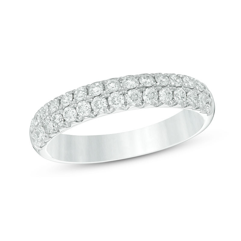 0.60 CT. T.W. Diamond Double Row Anniversary Band in 14K White Gold