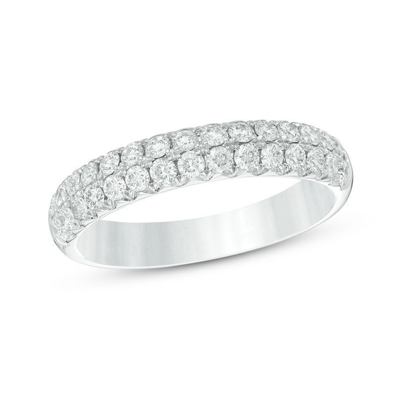 Main Image 1 of 0.60 CT. T.W. Diamond Double Row Anniversary Band in 14K White Gold