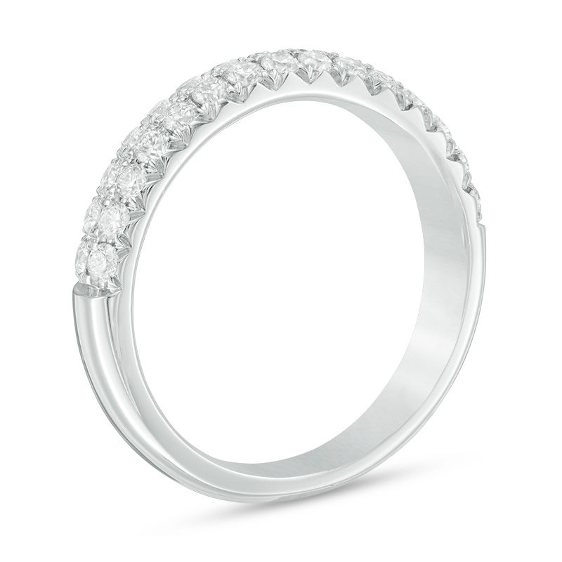 0.60 CT. T.W. Diamond Double Row Anniversary Band in 14K White Gold