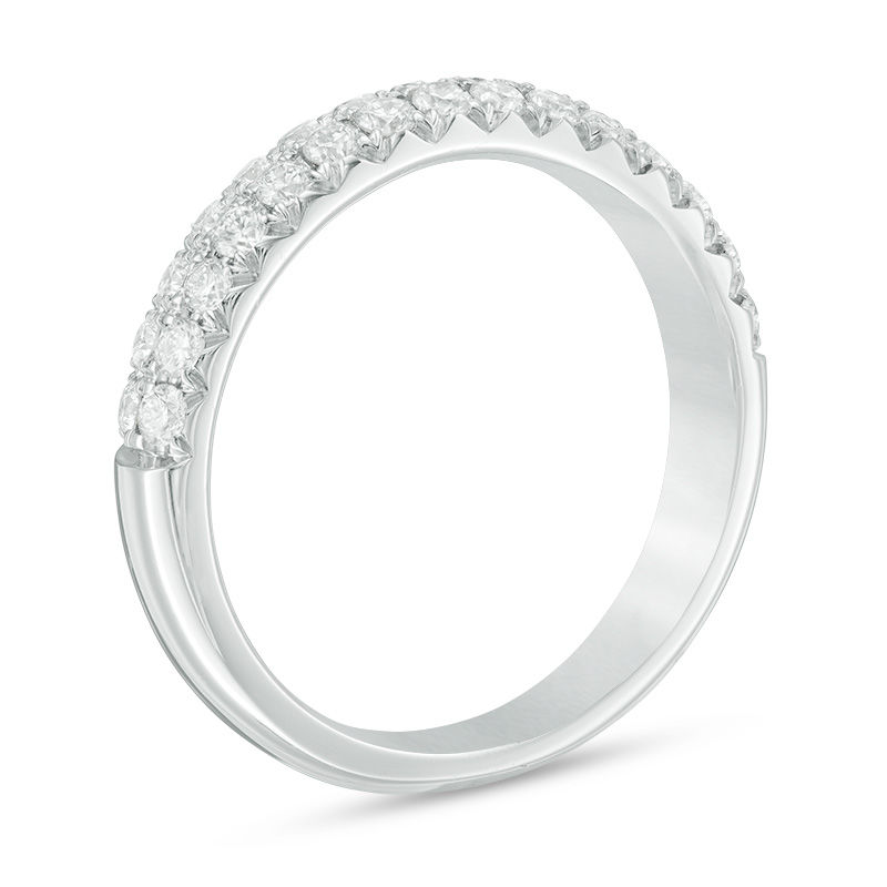 Main Image 2 of 0.60 CT. T.W. Diamond Double Row Anniversary Band in 14K White Gold