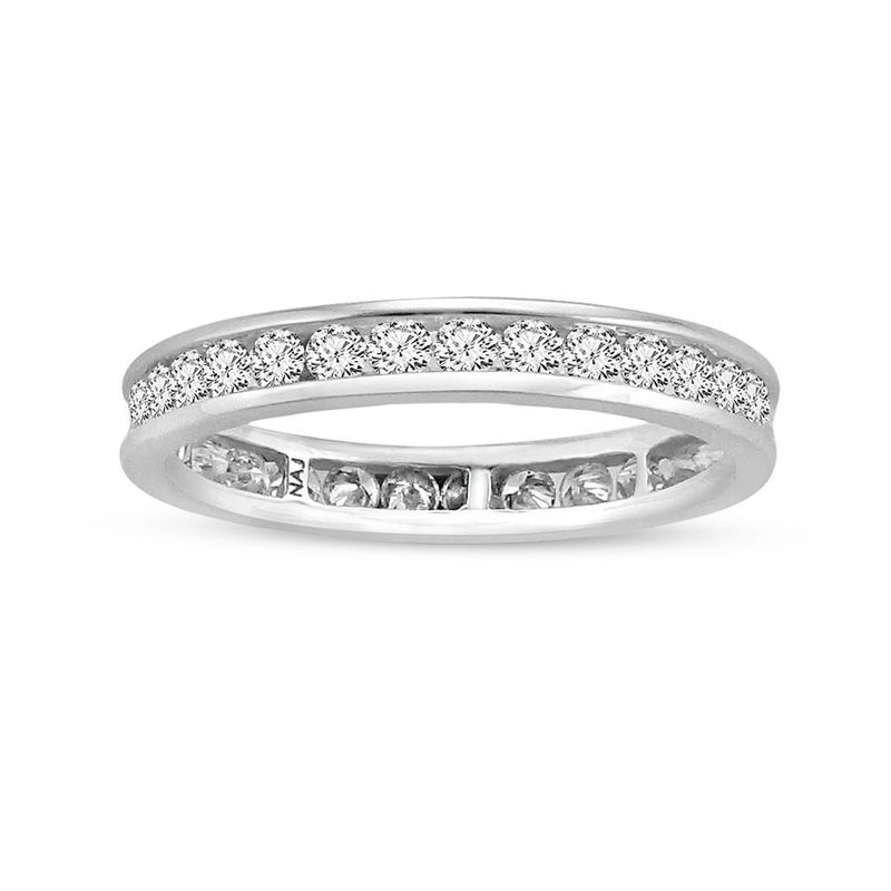 0.95 CT. T.W. Diamond Eternity Channel Set Wedding Band in 14K White Gold