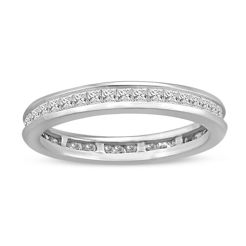 14k Channel Setting Princess Cut Half Eternity Diamond Ring – FERKOS FJ