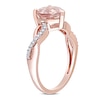 Thumbnail Image 3 of 8.0mm Heart-Shaped Morganite and 0.08 CT. T.W. Diamond Infinity Shank Ring in 10K Rose Gold