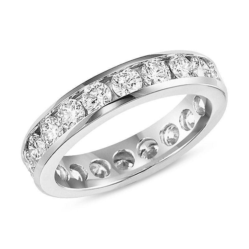 2.95 CT. T.W. Diamond Eternity Channel-Set Wedding Band in 14K White Gold