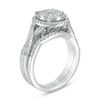 Thumbnail Image 2 of 0.80 CT. T.W. Diamond Frame Twist Bridal Set in 14K White Gold