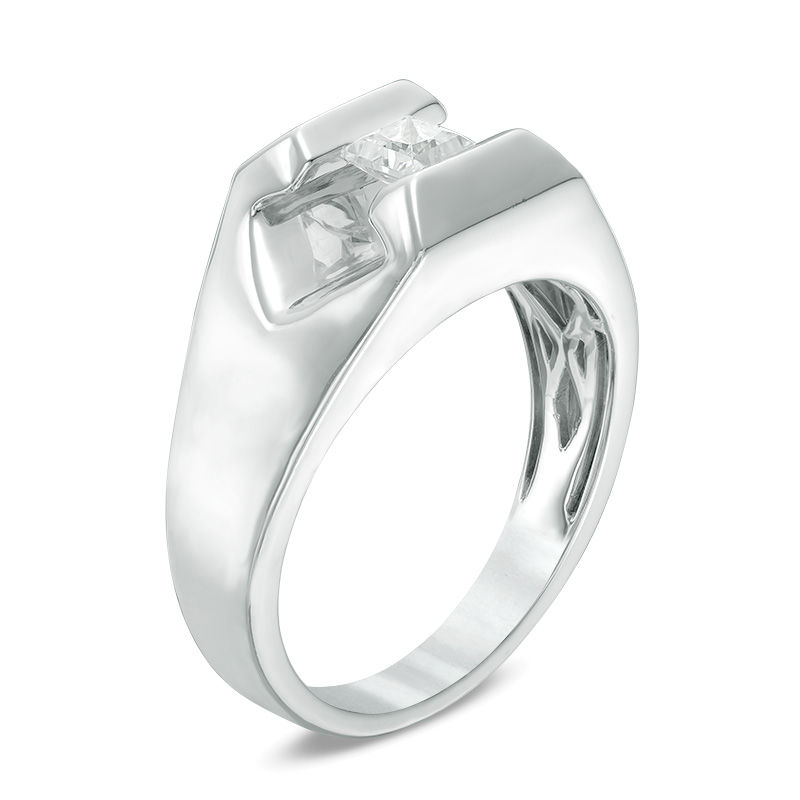 Men's 0.37 CT. Square Diamond Solitaire Ring in 10K White Gold