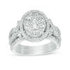 Thumbnail Image 0 of 1.15 CT. T.W. Composite Diamond Oval Frame Twist Bridal Set in 14K White Gold
