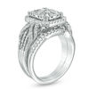 Thumbnail Image 2 of 1.12 CT. T.W. Composite Diamond Rectangle Frame Twist Bridal Set in 14K White Gold