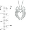 Unstoppable Love™ 0.12 CT. T.W. Diamond Owl Pendant in Sterling Silver