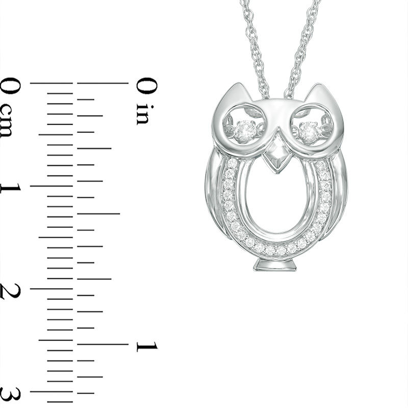 Unstoppable Love™ 0.12 CT. T.W. Diamond Owl Pendant in Sterling Silver
