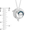 Unstoppable Love™ 0.10 CT. T.W. Enhanced Blue and White Diamond Dolphin Swirl Pendant in Sterling Silver