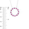 Lab-Created Ruby and White Sapphire Alternating Open Circle Pendant in Sterling Silver