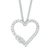 Thumbnail Image 1 of Ever Us™ 0.25 CT. T.W. Two-Stone Diamond Heart Pendant in 14K White Gold - 19&quot;