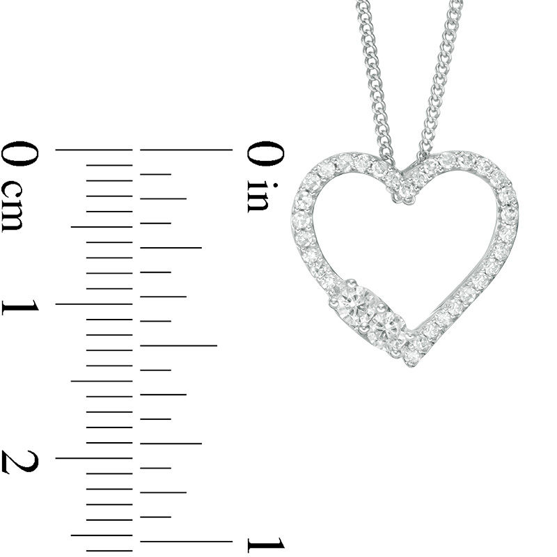 Ever Us™ 0.25 CT. T.W. Two-Stone Diamond Heart Pendant in 14K White Gold - 19"