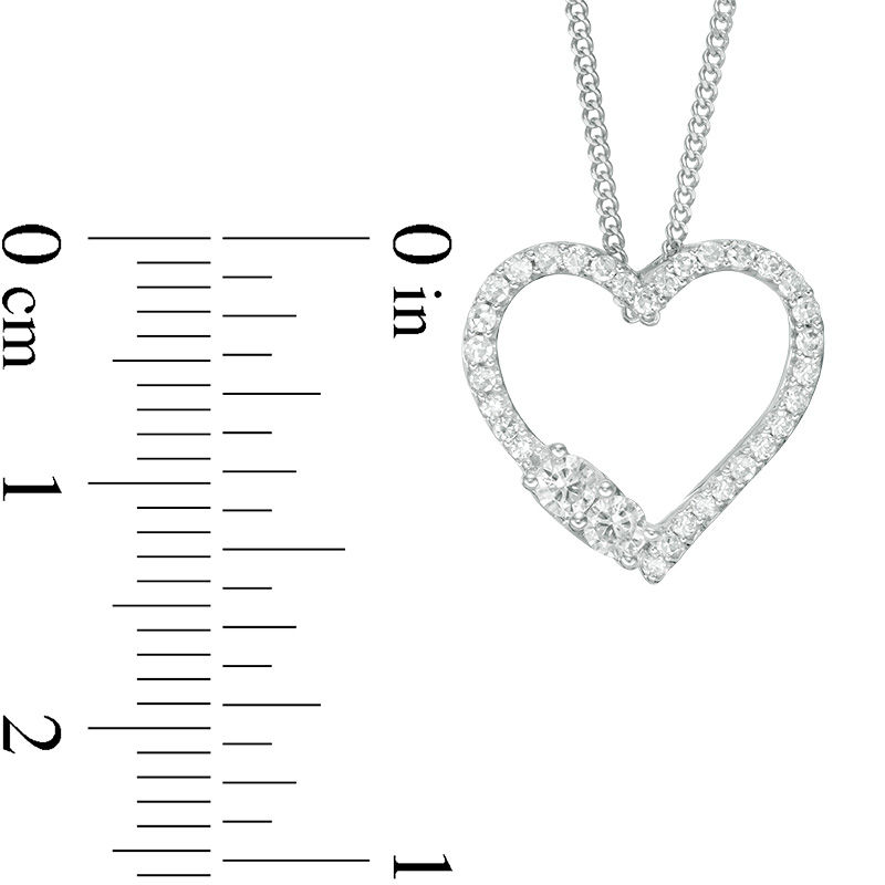 Ever Us 0.25 CT. T.W. Two Stone Diamond Heart Pendant in 14K