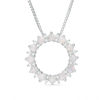 Thumbnail Image 1 of Opal and Lab-Created White Topaz Sunburst Open Circle Pendant in Sterling Silver