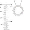 Thumbnail Image 2 of Opal and Lab-Created White Topaz Sunburst Open Circle Pendant in Sterling Silver