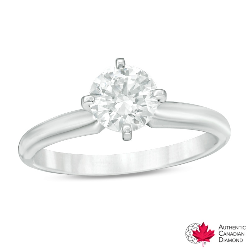 0.50 CT. Certified Canadian Diamond Solitaire Engagement Ring 14K White Gold (H/SI2)