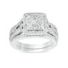 Thumbnail Image 1 of 0.80 CT. T.W. Princess-Cut Diamond Frame Twist Bridal Set in 14K White Gold