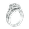 Thumbnail Image 2 of 0.80 CT. T.W. Princess-Cut Diamond Frame Twist Bridal Set in 14K White Gold