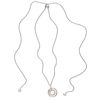 Thumbnail Image 1 of 0.23 CT. T.W. Diamond Double Circle Bolo Necklace in Sterling Silver and 10K Rose Gold - 30&quot;