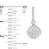 0.50 CT. T.W. Diamond Tilted Double Cushion Frame Drop Earrings in 10K White Gold