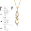 Thumbnail Image 2 of 0.10 CT. T.W. Diamond Flame Pendant in 10K Gold