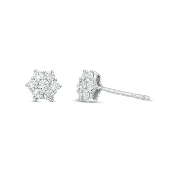 0.25 CT. T.W. Diamond Composite Star Stud Earrings in 10K White Gold