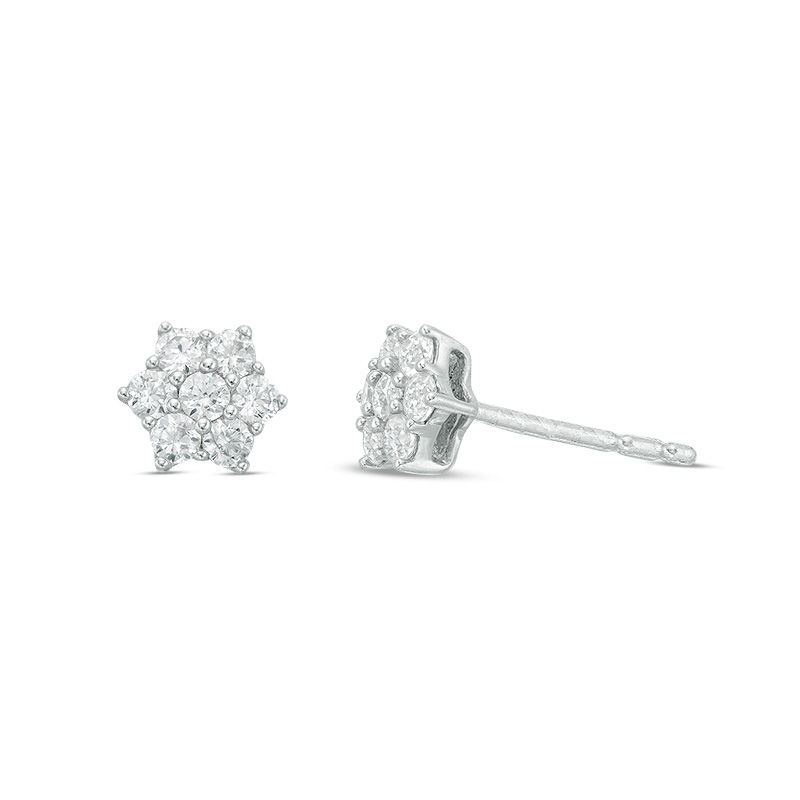 0.25 CT. T.W. Diamond Composite Star Stud Earrings in 10K White Gold|Peoples Jewellers