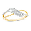 Thumbnail Image 0 of 0.25 CT. T.W. Diamond Layered Crossover Ring in 10K Gold
