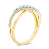 Thumbnail Image 1 of 0.25 CT. T.W. Diamond Layered Crossover Ring in 10K Gold