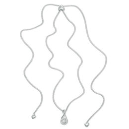 0.11 CT. T.W. Diamond Infinity Loop Bolo Necklace in Sterling Silver - 30&quot;