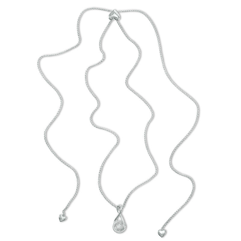 0.11 CT. T.W. Diamond Infinity Loop Bolo Necklace in Sterling Silver - 30"|Peoples Jewellers