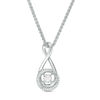 0.11 CT. T.W. Diamond Infinity Loop Bolo Necklace in Sterling Silver - 30"