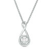 Thumbnail Image 1 of 0.11 CT. T.W. Diamond Infinity Loop Bolo Necklace in Sterling Silver - 30"