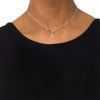 Thumbnail Image 2 of 0.11 CT. T.W. Diamond Infinity Loop Bolo Necklace in Sterling Silver - 30"