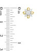 Thumbnail Image 1 of 0.10 CT. T.W. Diamond Flower Stud Earrings in 10K Two-Tone Gold