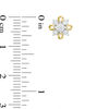 0.10 CT. T.W. Diamond Flower Stud Earrings in 10K Two-Tone Gold