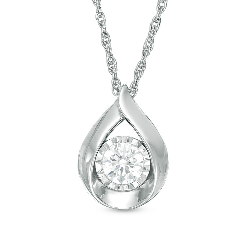 0.50 CT. T.W. Diamond Pear-Shaped Pendant in 10K White Gold