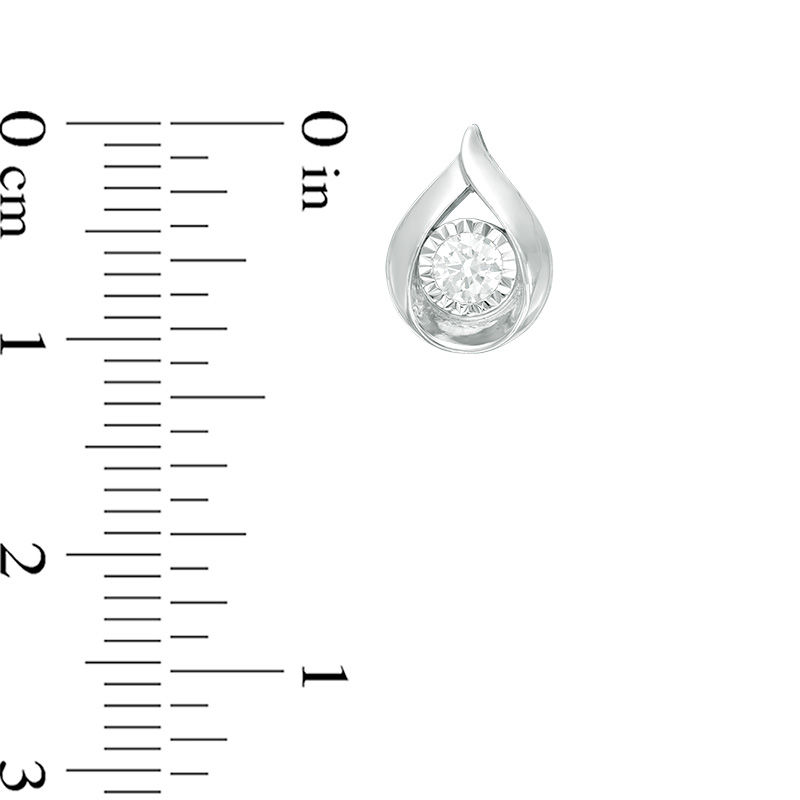 Main Image 2 of 0.50 CT. T.W. Diamond Teardrop Frame Stud Earrings in 10K White Gold