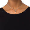 0.18 CT. T.W. Diamond Twist Bolo Necklace in Sterling Silver - 30"
