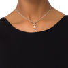 Thumbnail Image 2 of 0.18 CT. T.W. Diamond Twist Bolo Necklace in Sterling Silver - 30"